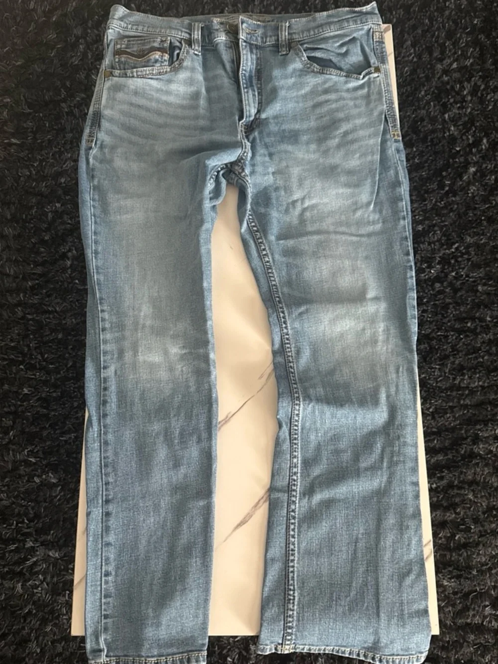 Slim Straight Jeans in Light Blue - Men